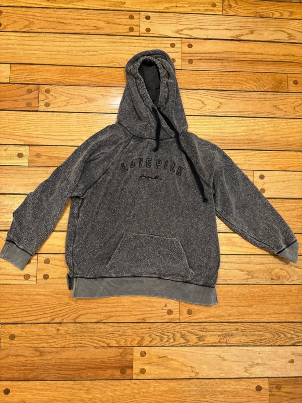 PINK Victoria's Secret women’s oversized Hoodie Sweatshirt- Charcoal size small